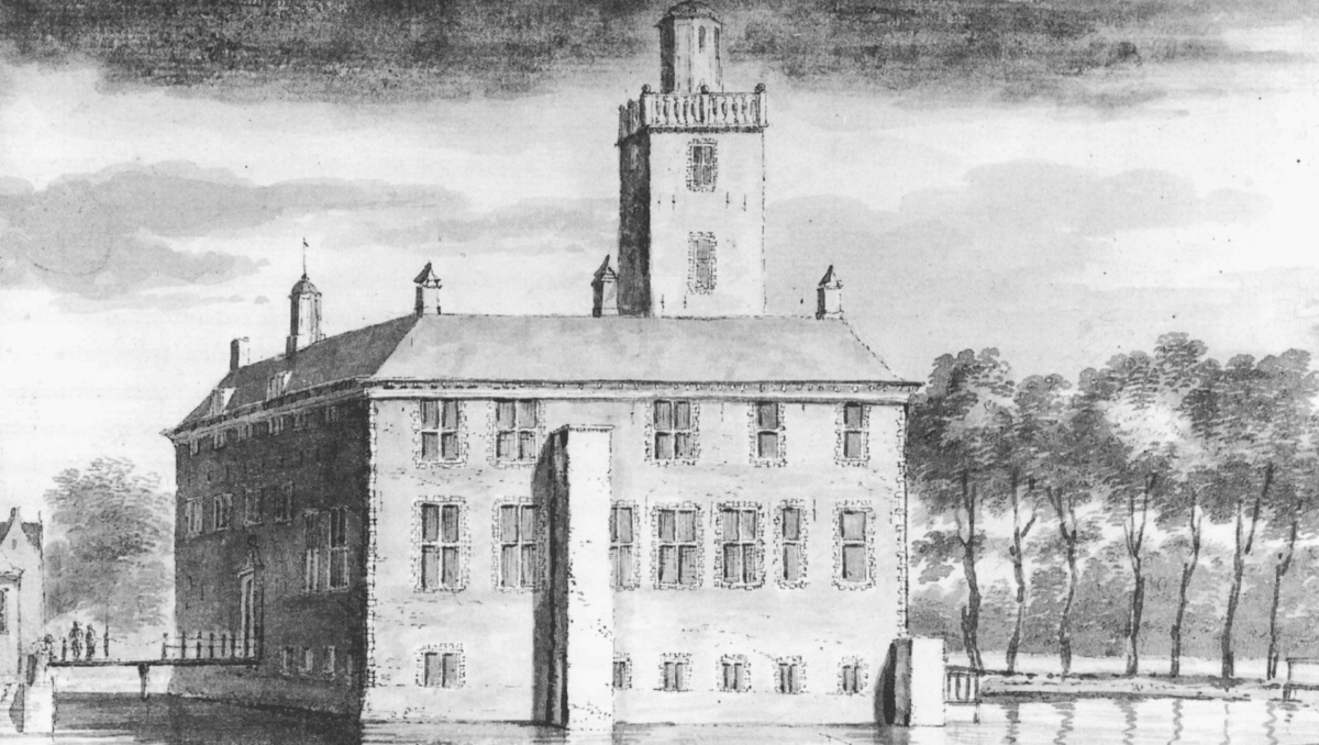 Historische tekening Landhuis Te Werve
